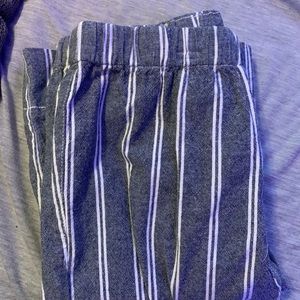 Blue & White Striped Pants